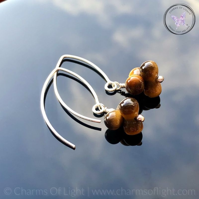 Golden Tiger Eye Bubble Drop Earrings